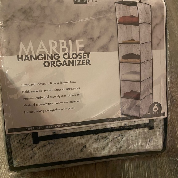 Lot of 2 Hanging Closet Organizers, Marble Pattern - Picture 4 of 4